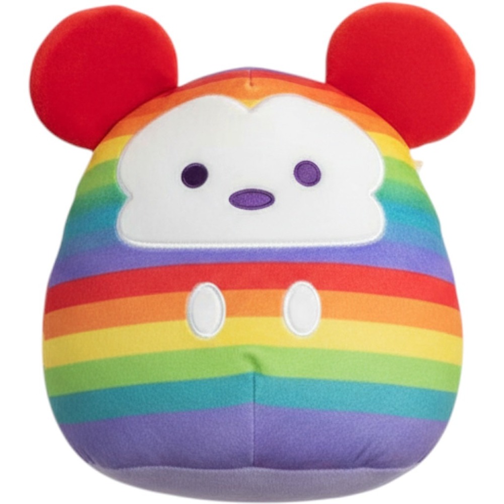 Disney Mickey Mouse Rainbow Squishmallow‎ Plush 8 Inch Kellytoy Pride Stripe